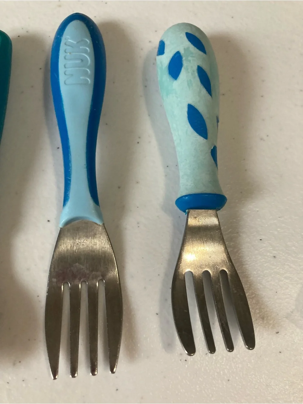 Kids Stainless Steel Utensil Set - Pink & Teal Handles Paw Patrol Spoon & Fork